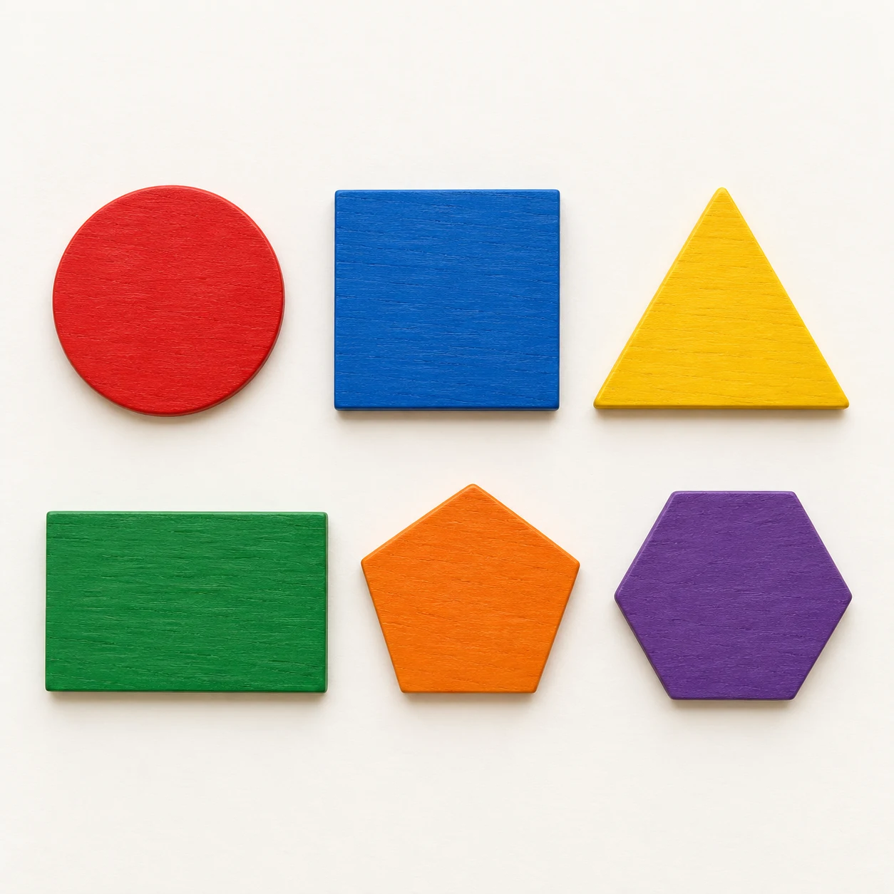 Six flat geometry shapes
